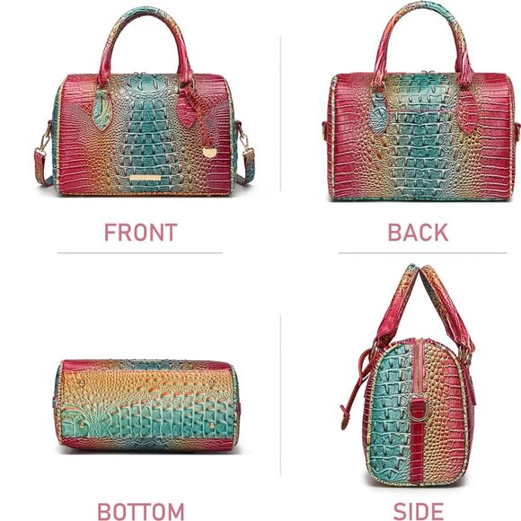 Elegant Vegan Leather Mint Green Tote - Versatile Crossbody Clutch for Women - Picture 3 of 6